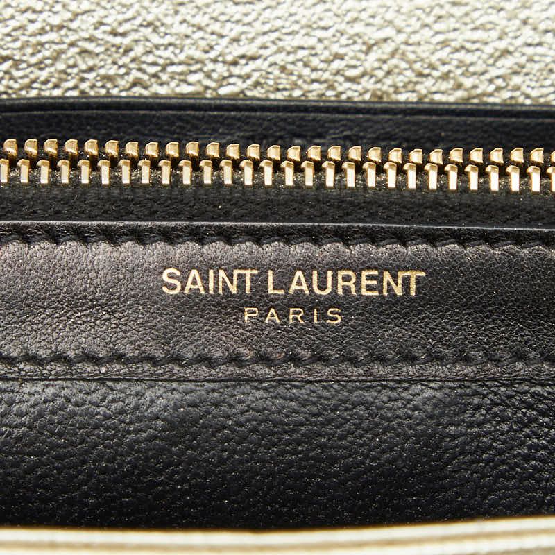 Saint Laurent Cassandra YSL Logo Crossbody Chain Wallet Shoulder Bag Gold — view 7