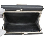 Prada Saffiano Kiss Lock Bifold Wallet Black Leather — view 6