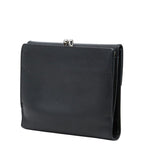 Prada Saffiano Kiss Lock Bifold Wallet Black Leather — view 2