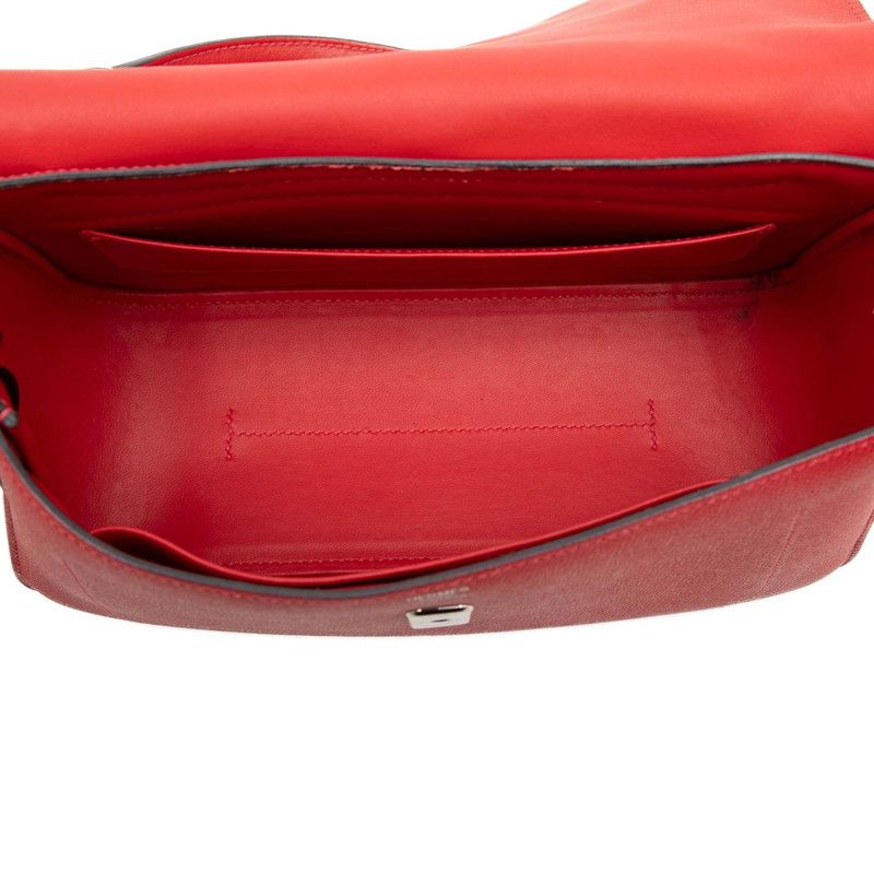 Hermes Harness Shoulder Bag Red Swift Veau — view 4