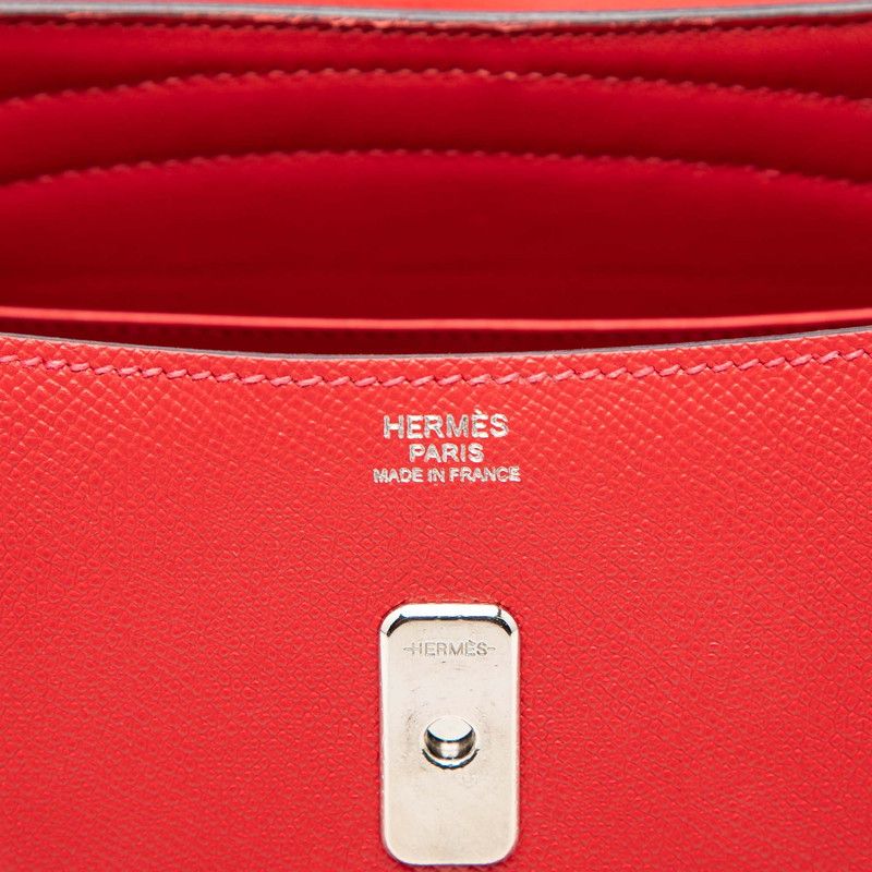Hermes Harness Shoulder Bag Red Swift Veau — view 5