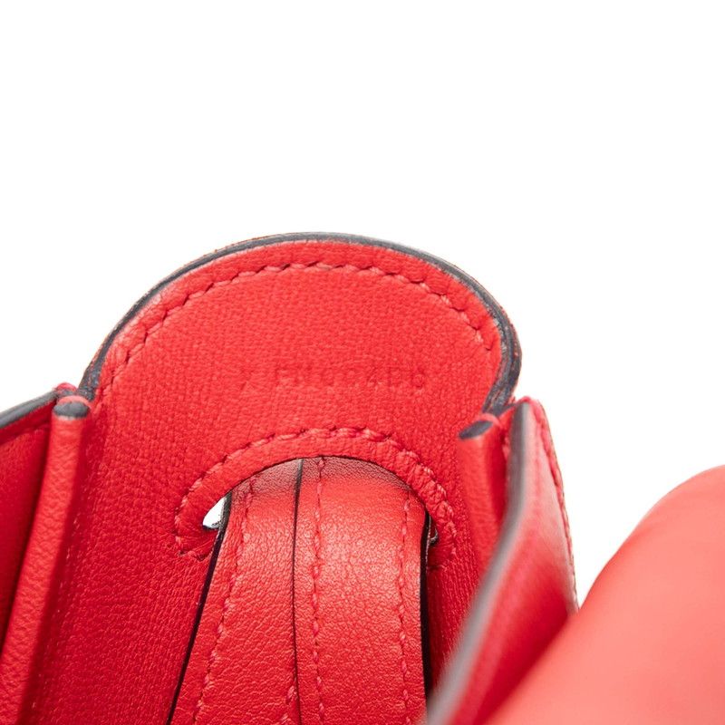 Hermes Harness Shoulder Bag Red Swift Veau — view 6