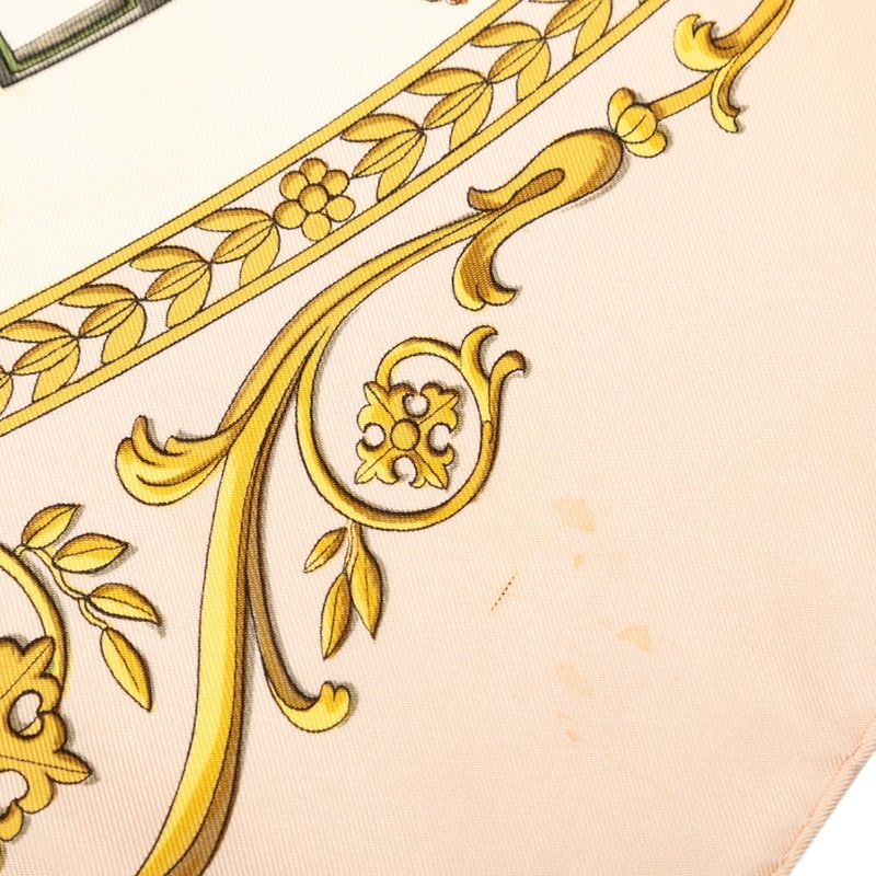 Hermes Carre 90 la Promenade de Longchamps Walk to Long Chien Scarf Pink Ivory — view 5