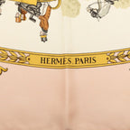 Hermes Carre 90 la Promenade de Longchamps Walk to Long Chien Scarf Pink Ivory — view 4