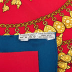 Hermes Carre 90 Kosmima Scarf Red Blue Silk — view 7