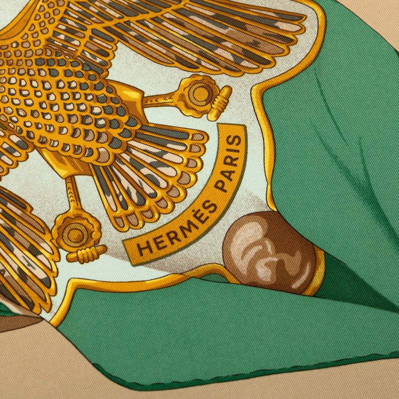 Hermes Silk Sun Soleil de Soie Scarf Beige Multicolor — view 5