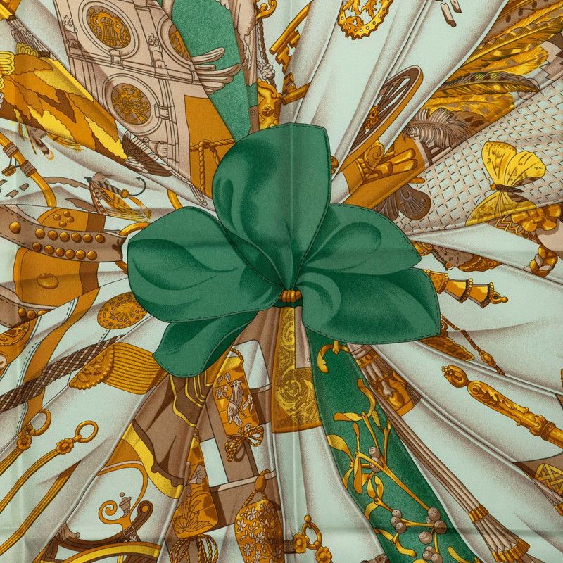Hermes Silk Sun Soleil de Soie Scarf Beige Multicolor — view 2