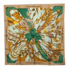 Hermes Silk Sun Soleil de Soie Scarf Beige Multicolor