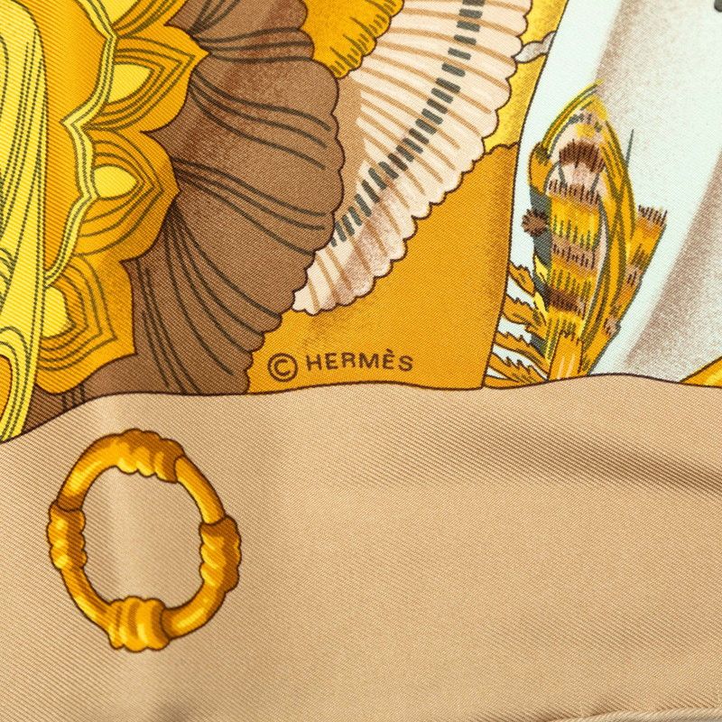 Hermes Silk Sun Soleil de Soie Scarf Beige Multicolor — view 3