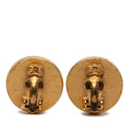 Chanel Vintage CC Logo Earrings Gold Black Plated — view 2