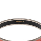Hermes Enamel PM Cloisonne Bangle Silver Orange Metal Bracelet — view 4
