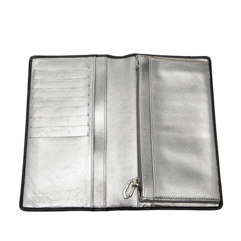 Chanel Mademoiselle Line CC Logo Wallet Black Lambskin — view 5