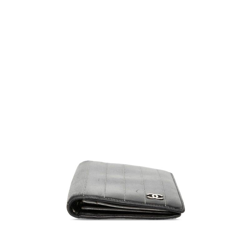 Chanel Mademoiselle Line CC Logo Wallet Black Lambskin — view 3