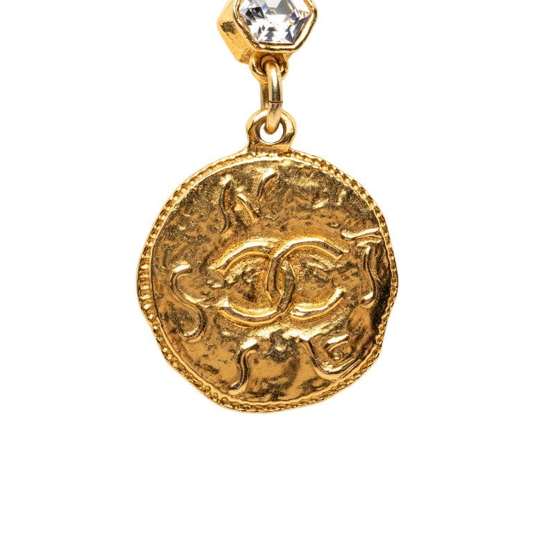 Chanel CC Logo Long Chain Pendant Gold Plated Bijou