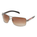 Prada Logo Sunglasses Brown Silver Acetate Metal Eyewear
