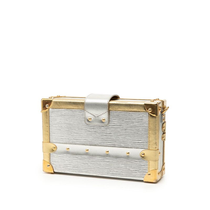 Louis Vuitton Metallic Epi Petite Malu Crossbody Shoulder Bag Gold Silver — view 2