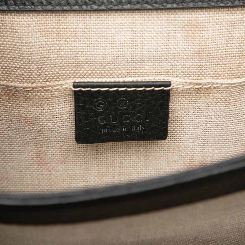 Gucci Interlocking Chain Shoulder Bag Black Leather — view 5