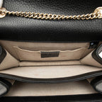 Gucci Interlocking Chain Shoulder Bag Black Leather — view 4