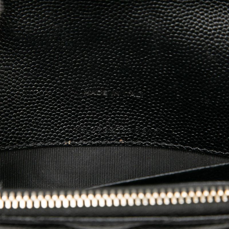Saint Laurent YSL Logo Cassandra Envelope Chain Wallet Shoulder Bag Black — view 6