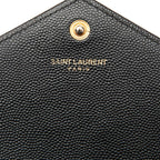 Saint Laurent YSL Logo Cassandra Envelope Chain Wallet Shoulder Bag Black — view 5