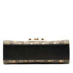 Gucci GG Supreme Padlock Small Chain Shoulder Bag Beige Black Leather — view 3
