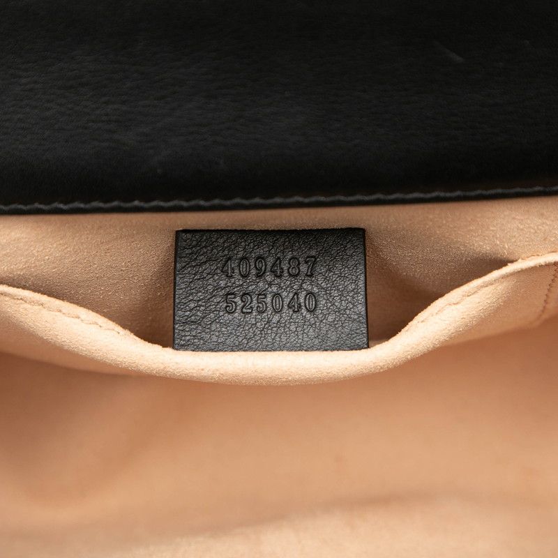 Gucci GG Supreme Padlock Small Chain Shoulder Bag Beige Black Leather — view 6