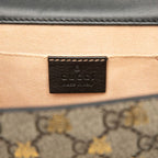 Gucci GG Supreme Padlock Small Chain Shoulder Bag Beige Black Leather — view 5