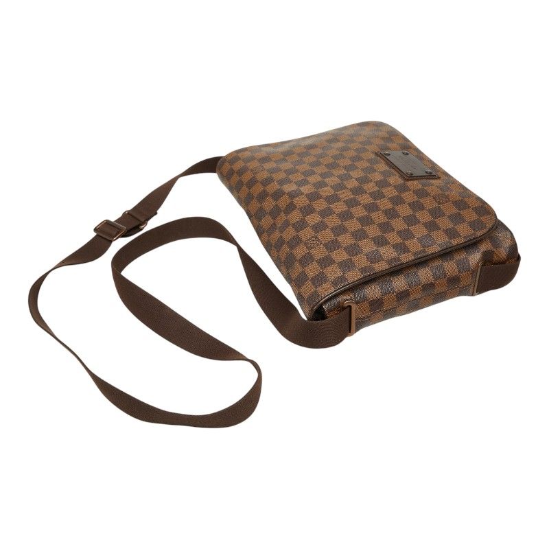 Louis Vuitton Damier Brooklyn MM Messenger Bag Crossbody Brown Leather — view 4