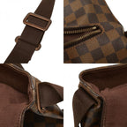 Louis Vuitton Damier Brooklyn MM Messenger Bag Crossbody Brown Leather — view 9