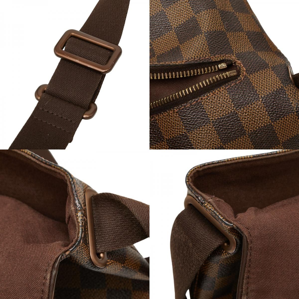 Louis Vuitton Damier Brooklyn MM Messenger Bag Crossbody Brown Leather — view 9
