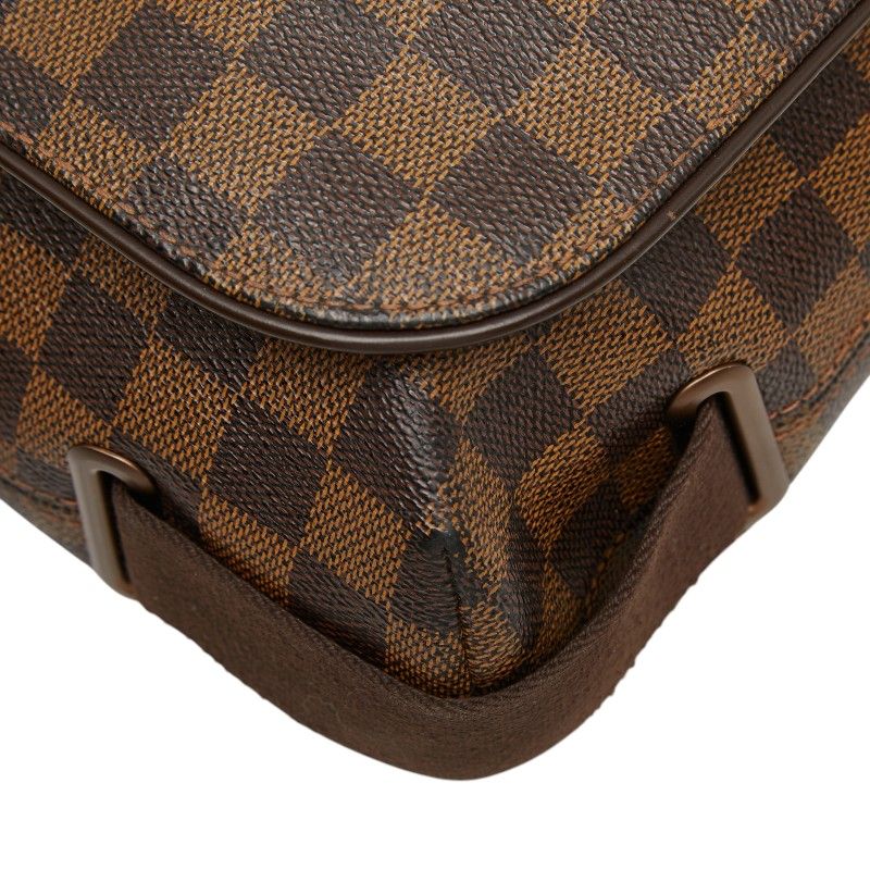 Louis Vuitton Damier Brooklyn MM Messenger Bag Crossbody Brown Leather — view 5