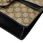 Gucci GG Supreme Dionysus Chain Shoulder Bag Beige Black Suede Leather — view 4