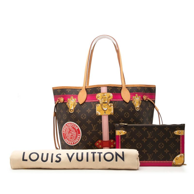 Louis Vuitton Monogram Summer Trunk Neverfull MM Tote Brown Multicolor Leather — view 7