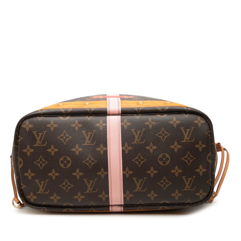 Louis Vuitton Monogram Summer Trunk Neverfull MM Tote Brown Multicolor Leather — view 3