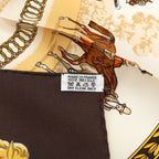 Hermes Carre 90 la Promenade de Longchamps Walk to Long Chien Scarf Brown — view 7