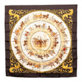 Hermes Carre 90 la Promenade de Longchamps Walk to Long Chien Scarf Brown