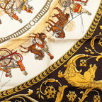Hermes Carre 90 la Promenade de Longchamps Walk to Long Chien Scarf Brown — view 4