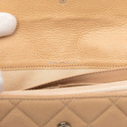 Chanel CC Logo Quilted Wallet Beige Caviar Leather — view 8
