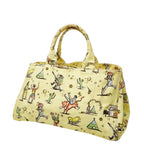 Prada Canapa Large Tote Print Yellow Multicolor Canvas — view 2