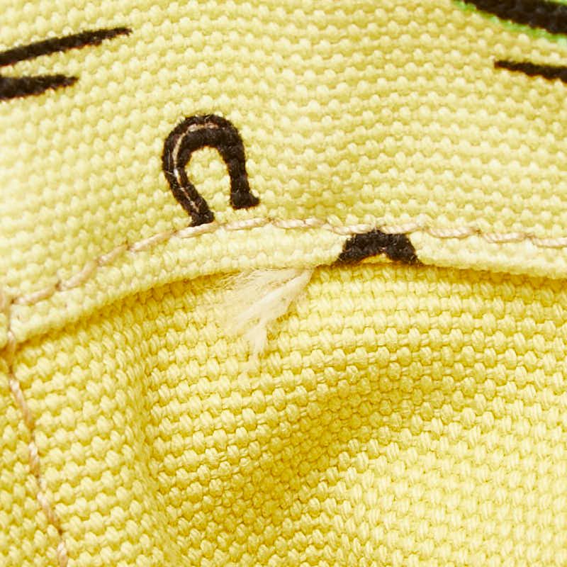 Prada Canapa Large Tote Print Yellow Multicolor Canvas — view 9