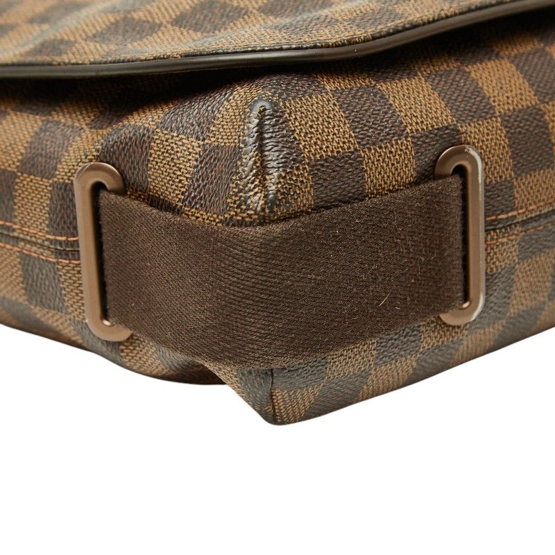 Louis Vuitton Damier Brooklyn MM Messenger Bag Brown Leather — view 5
