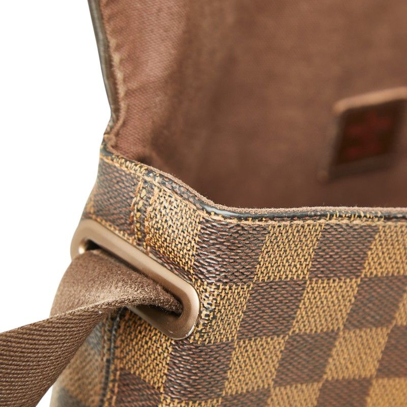 Louis Vuitton Damier Brooklyn MM Messenger Bag Brown Leather — view 7