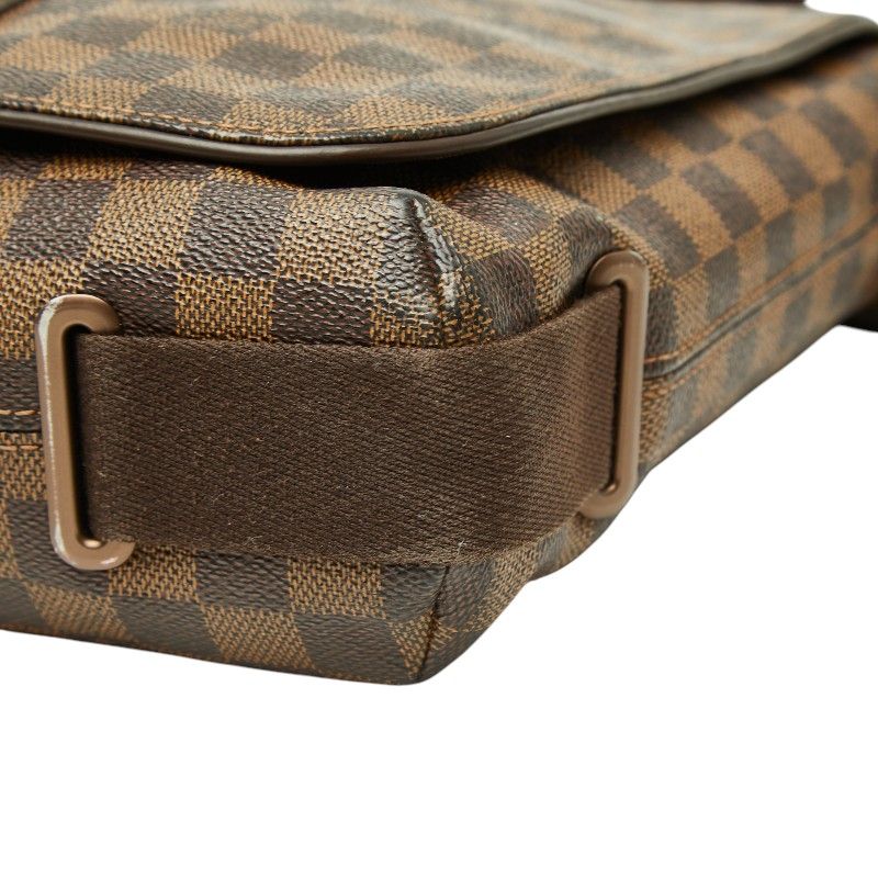Louis Vuitton Damier Brooklyn MM Messenger Bag Brown Leather — view 4