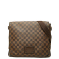 Louis Vuitton Damier Brooklyn MM Messenger Bag Brown Leather