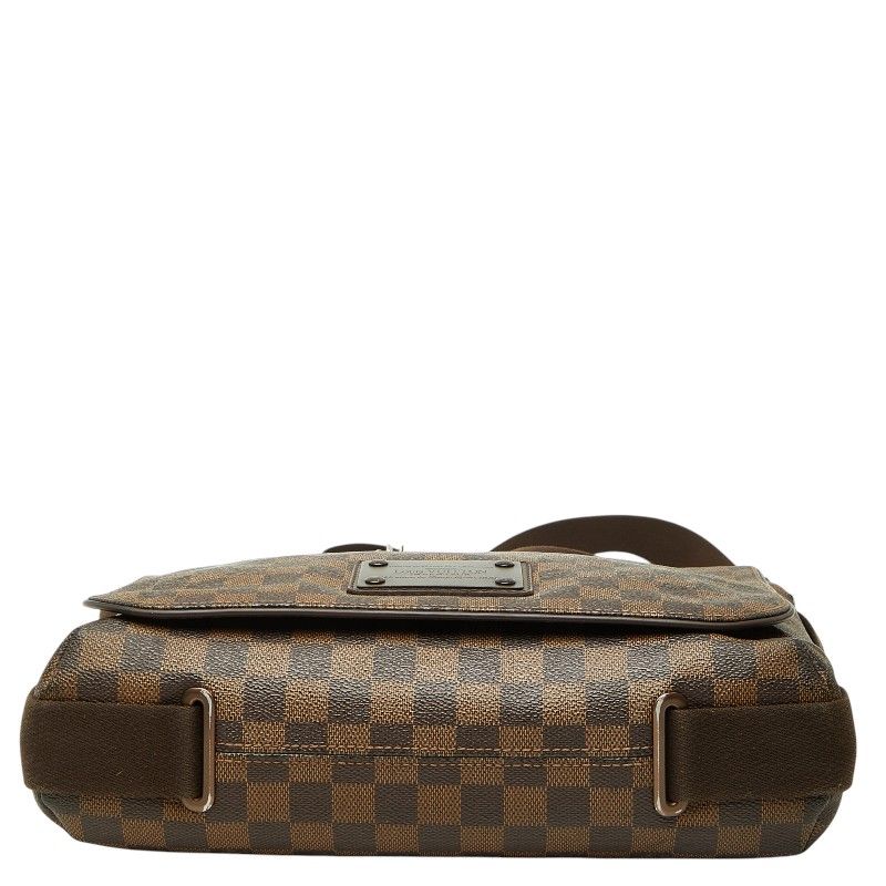 Louis Vuitton Damier Brooklyn MM Messenger Bag Brown Leather — view 3