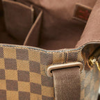 Louis Vuitton Damier Brooklyn MM Messenger Bag Brown Leather — view 6
