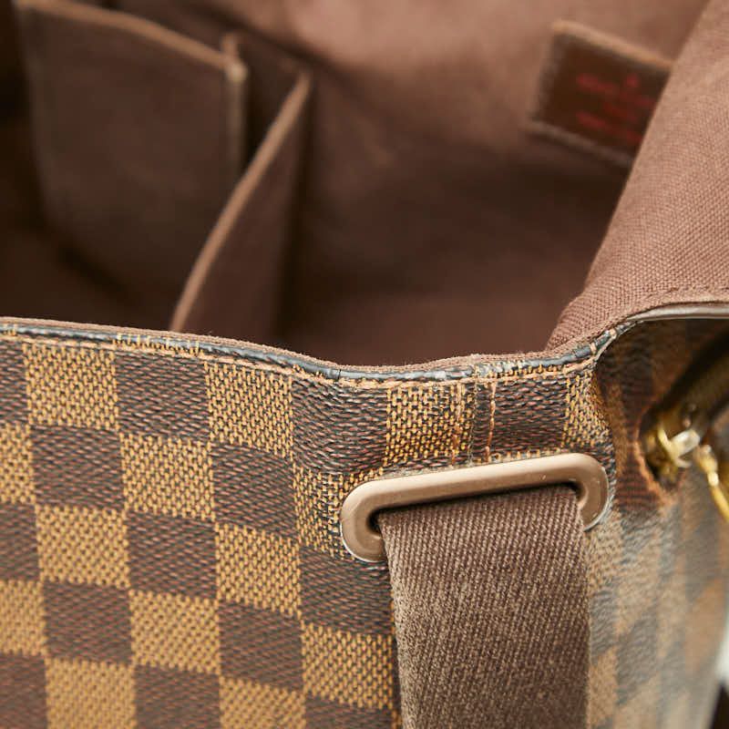 Louis Vuitton Damier Brooklyn MM Messenger Bag Brown Leather — view 6