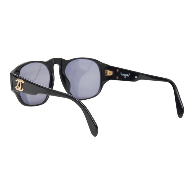 Chanel CC Logo Sunglasses Black Acetate Eyewear — view 2