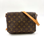 Louis Vuitton Musette Tango Short Strap Monogram Leather Brown Shoulder Bag Gold