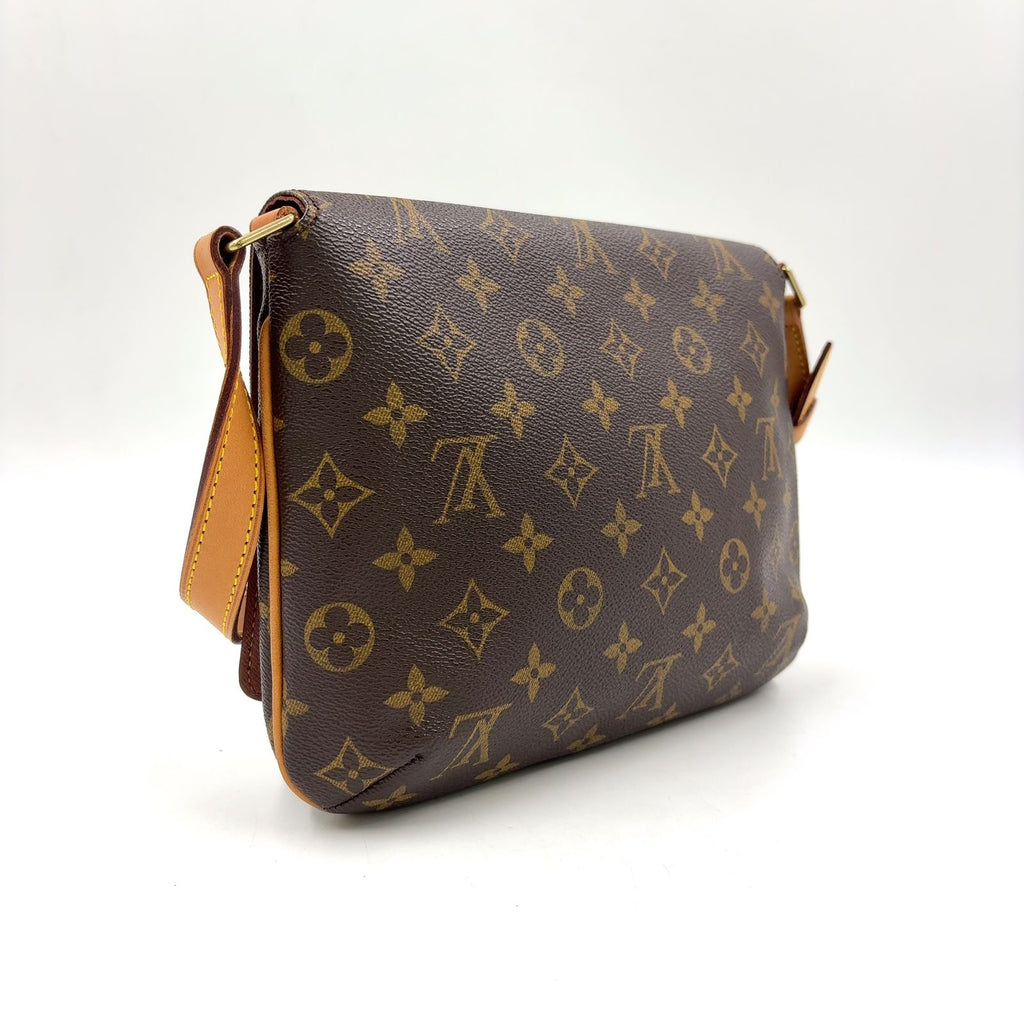 Louis Vuitton Musette Tango Short Strap Monogram Leather Brown Shoulder Bag Gold — view 2
